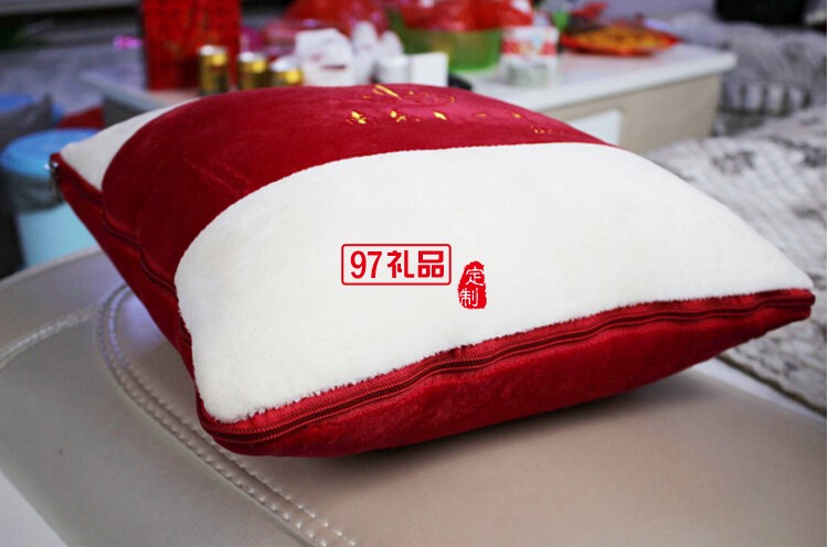 車載辦公室植絨抱枕被靠枕紀念品定制禮品