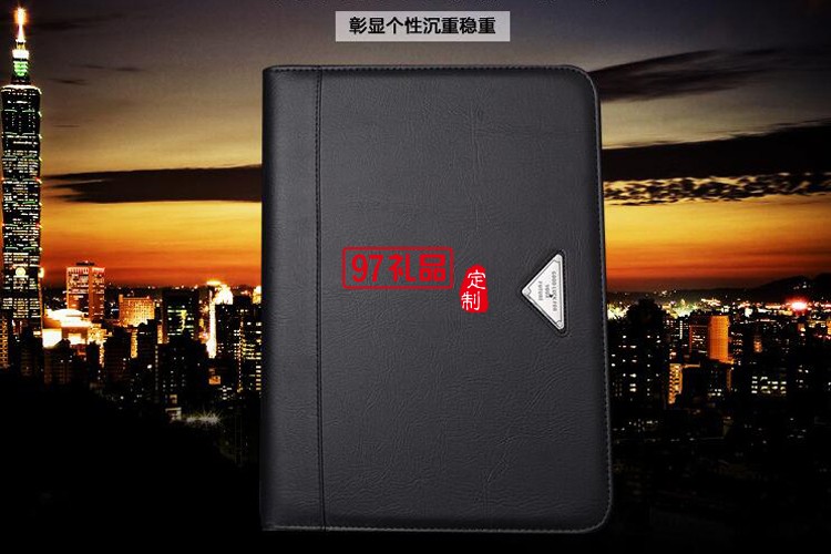 定制高檔PU皮質拉鏈文件包 商務辦公簡約多功能經理夾