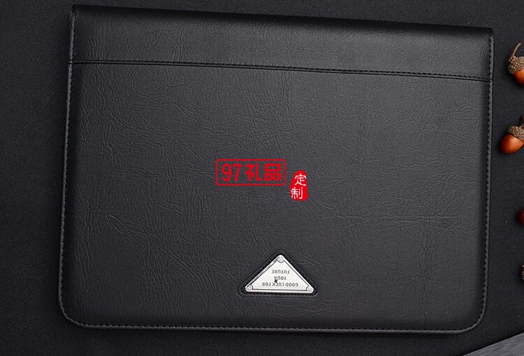 定制高檔PU皮質拉鏈文件包 商務辦公簡約多功能經理夾