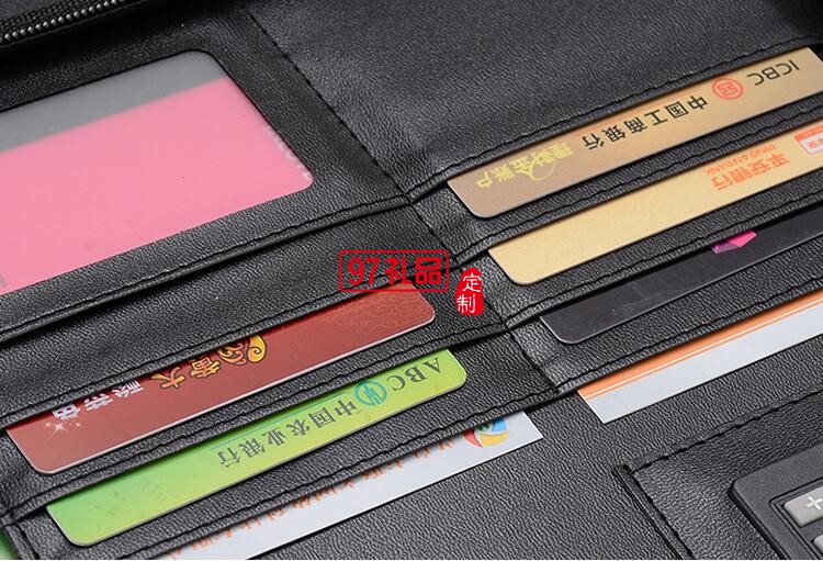 定制高檔PU皮質拉鏈文件包 商務辦公簡約多功能經理夾