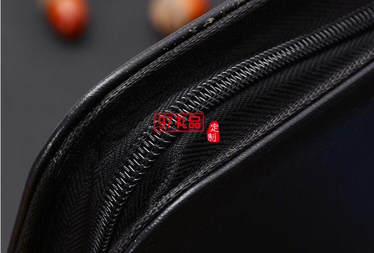 定制高檔PU皮質拉鏈文件包 商務辦公簡約多功能經理夾