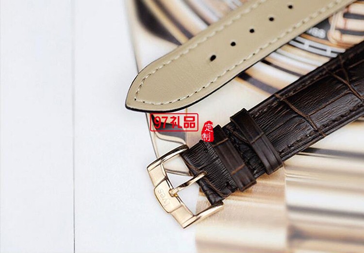 中國(guó)銀行商務(wù)禮品定制 機(jī)械男士真皮手表