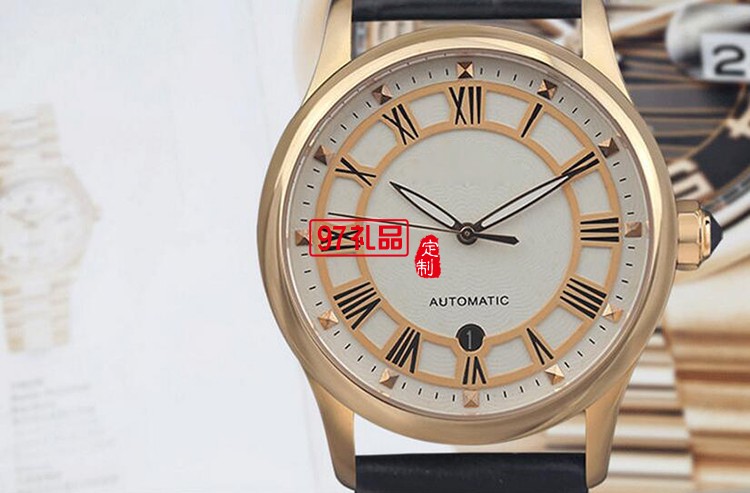 中國(guó)銀行商務(wù)禮品定制 機(jī)械男士真皮手表