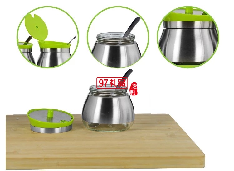玻璃調味罐套裝 調味料瓶罐盒廚房用品儲物罐不銹鋼304食品級