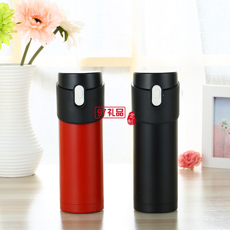 簡(jiǎn)約不銹鋼雙層保溫杯 企事業(yè)單位定做禮品LOGO