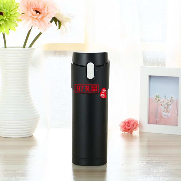 簡(jiǎn)約不銹鋼雙層保溫杯 企事業(yè)單位定做禮品LOGO