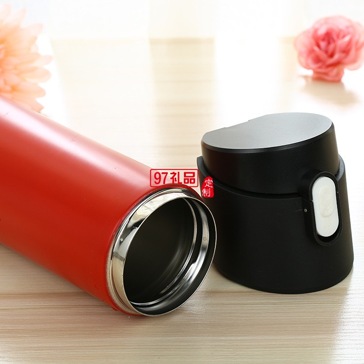 簡(jiǎn)約不銹鋼雙層保溫杯 企事業(yè)單位定做禮品LOGO