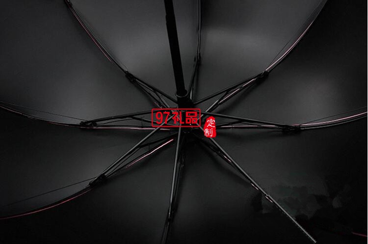 小黑傘 黑膠遇水開(kāi)花晴雨傘 折疊雨傘戶(hù)外三折廣告?zhèn)?可定制logo