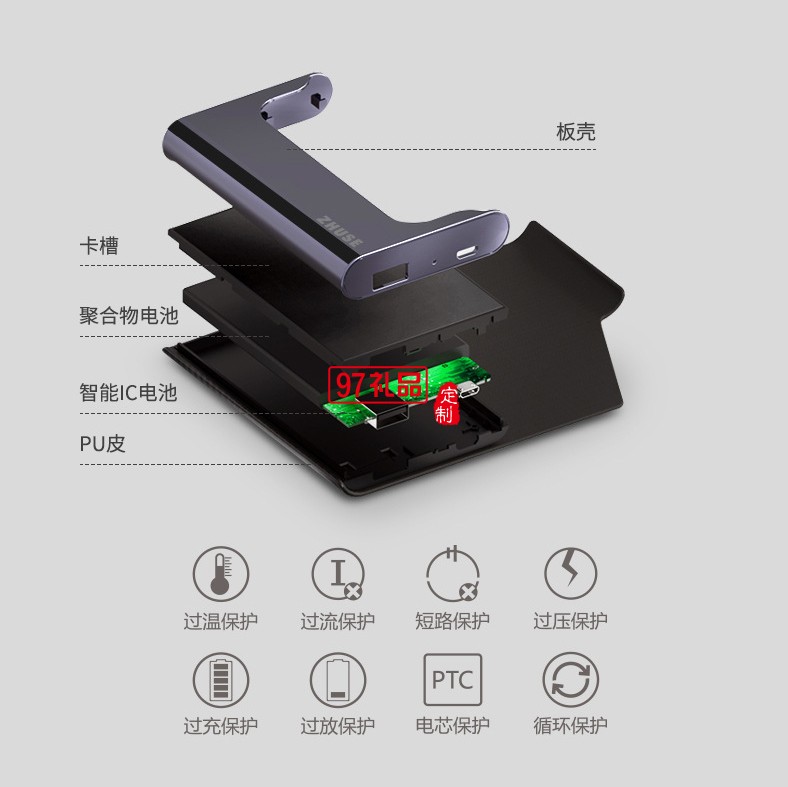 名片夾移動(dòng)電源 名仕便攜式手機(jī)充電寶卡包