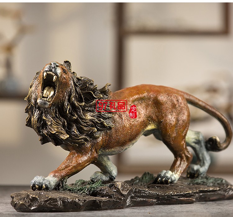朱炳仁銅 王者雄獅 純銅獅子擺件 家居裝飾藝術工藝品正品禮品