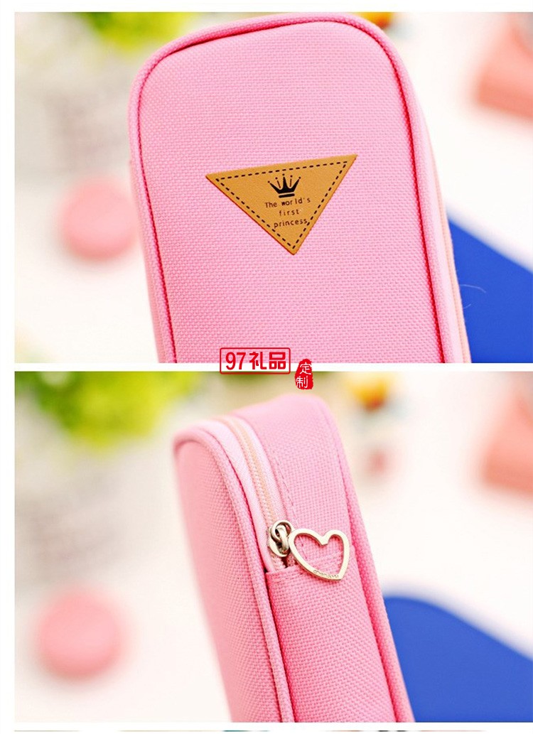 簡約風糖果色大容量多功能筆袋 logo定制