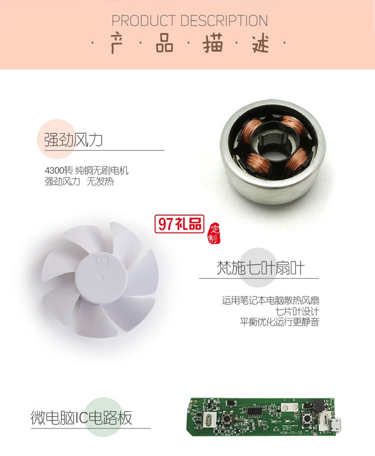 中國(guó)工商銀行定制卡通動(dòng)物可愛(ài)充電usb風(fēng)扇