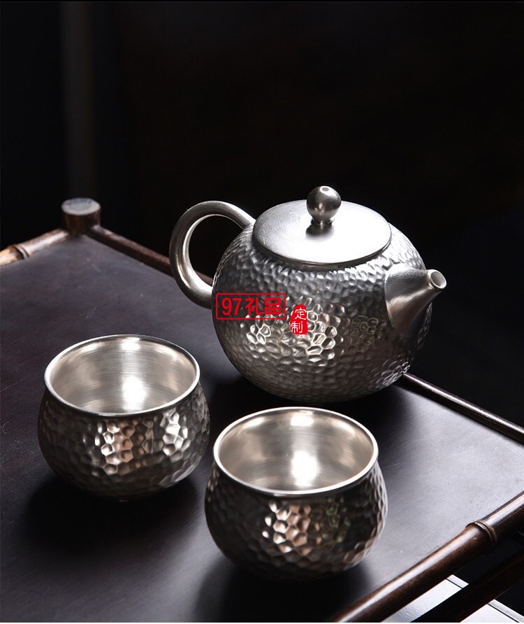 999純銀鎏銀茶具