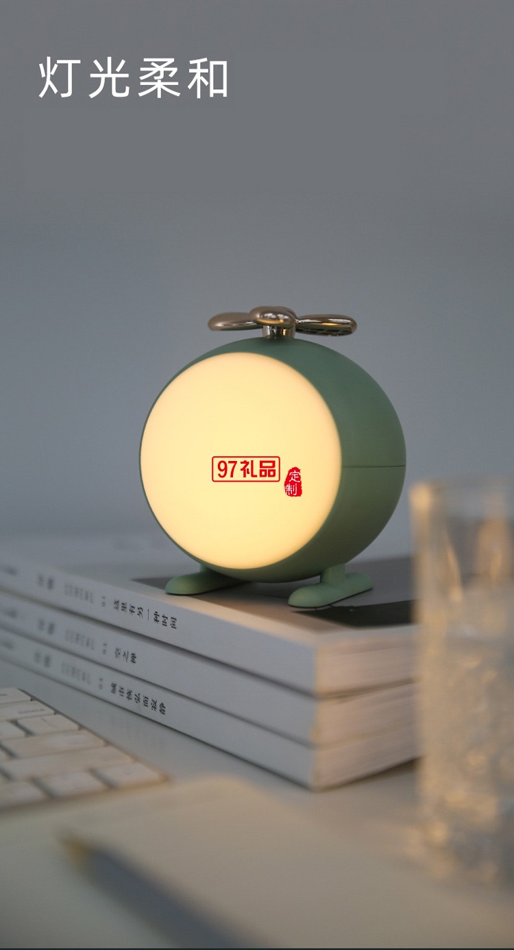 直升飛機(jī)小夜燈USB充電螺旋槳調(diào)光桌面LED臺燈公司廣告禮品定制