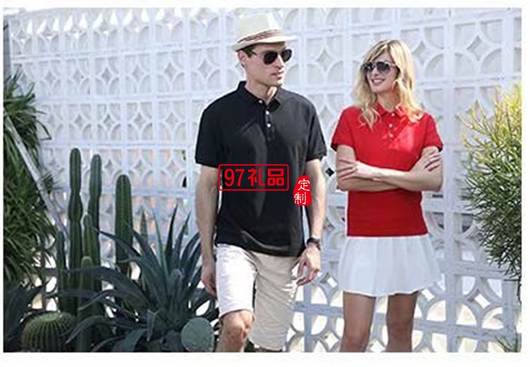 夏季暢銷款經典款翻領T恤工作服定制LOGO定制