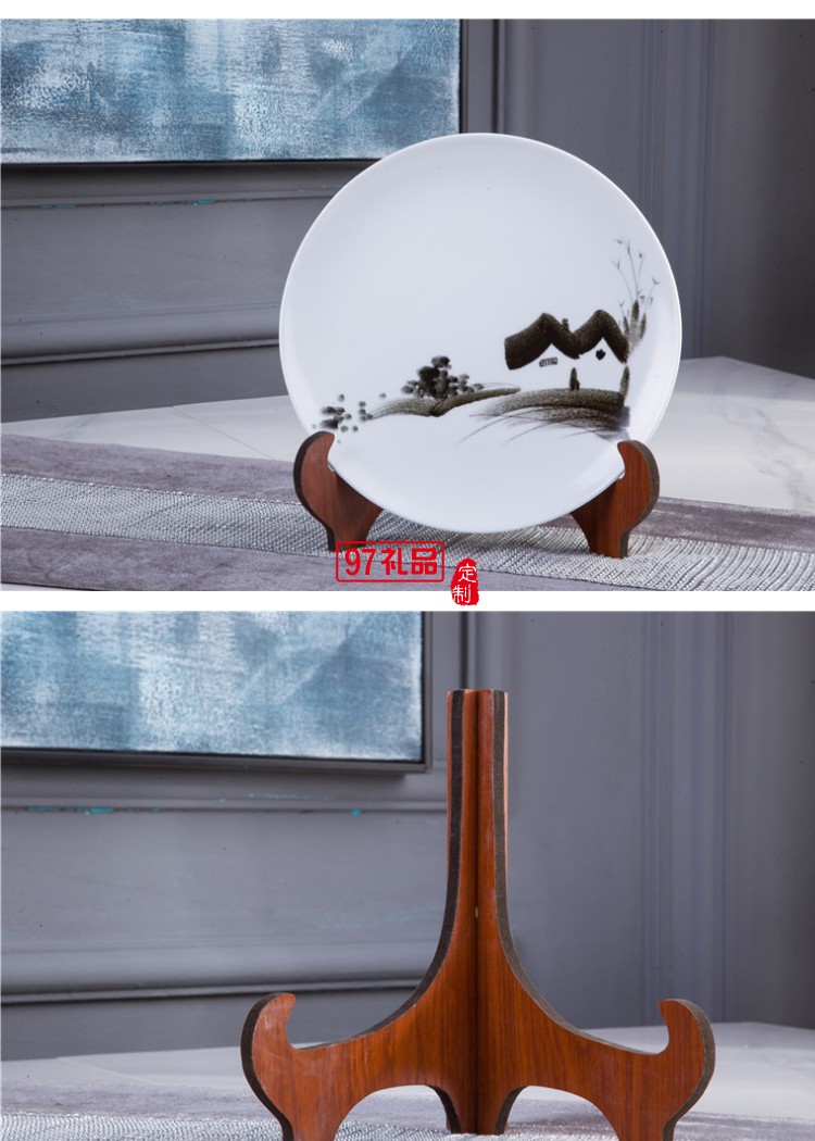 手繪鄉(xiāng)情陶瓷擺件 花瓶含托盤架 家居賓館酒店大廳開張開業(yè)展會(huì)用