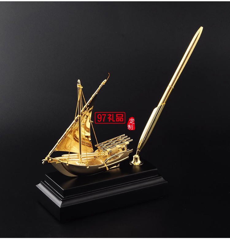 一帆風(fēng)順商務(wù)擺件金屬帆船高檔紀(jì)念品送客戶(hù)工藝品