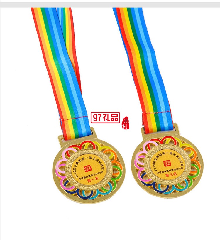 深業(yè)集團(tuán)企業(yè)運(yùn)動會定制金屬獎牌比賽獎牌羽毛球籃球足球金銀銅牌定制