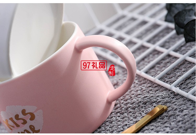 女神愛(ài)心托盤(pán)情侶咖啡杯帶勺創(chuàng)意馬克杯水杯