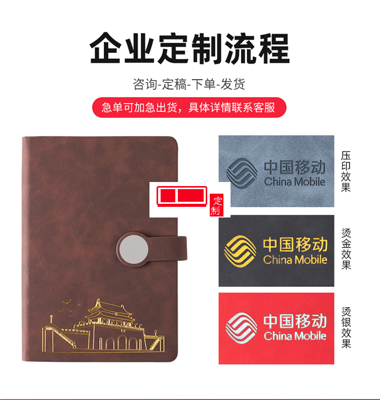 時尚復(fù)古圓形方形搭扣筆記本