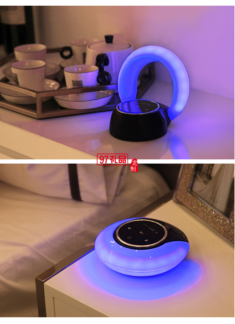 月亮灣藍(lán)牙音箱大容量便攜音樂(lè)小夜燈重低音鏡面觸控板藍(lán)牙小音箱