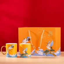中秋禮品描金馬克杯對杯禮盒裝國潮風(fēng)