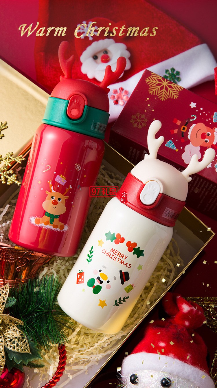 新品圣誕節(jié)不銹鋼保溫杯 隨手可愛(ài)保溫杯冬季必備 可定制logo 
