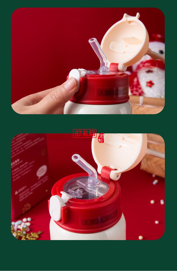 新品圣誕節(jié)不銹鋼保溫杯 隨手可愛(ài)保溫杯冬季必備 可定制logo 