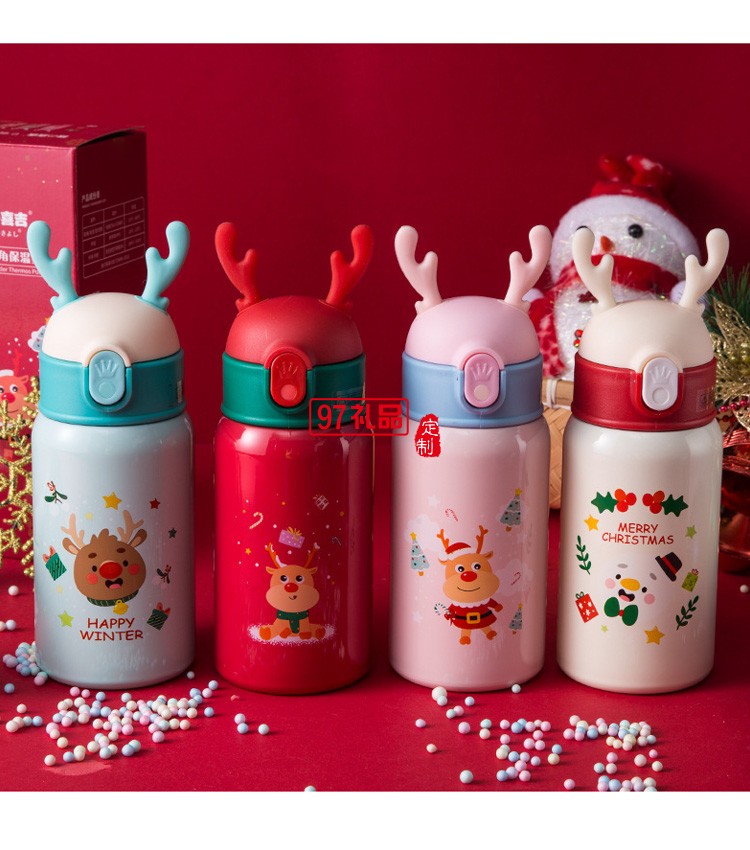 新品圣誕節(jié)不銹鋼保溫杯 隨手可愛(ài)保溫杯冬季必備 可定制logo 