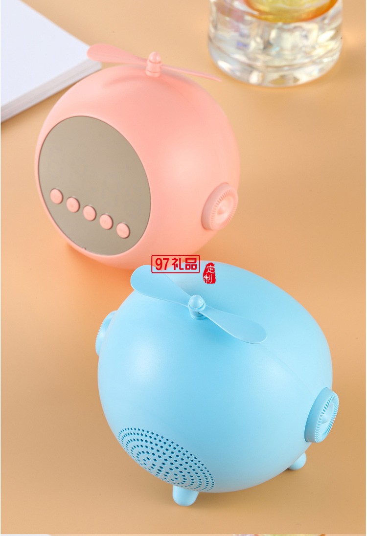 卡通時鐘藍(lán)牙音箱迷你便攜式 可定制LOGO活動小禮品