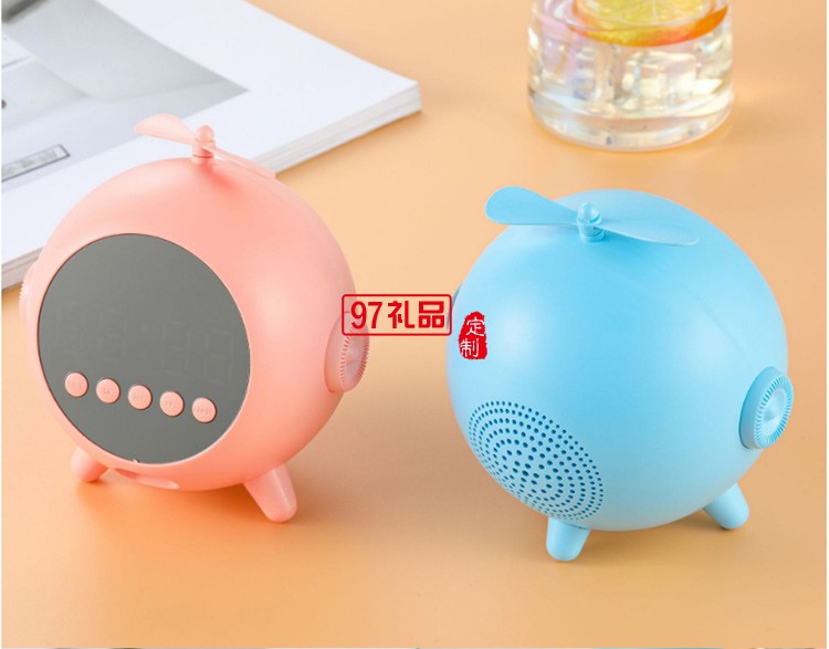 卡通時鐘藍(lán)牙音箱迷你便攜式 可定制LOGO活動小禮品