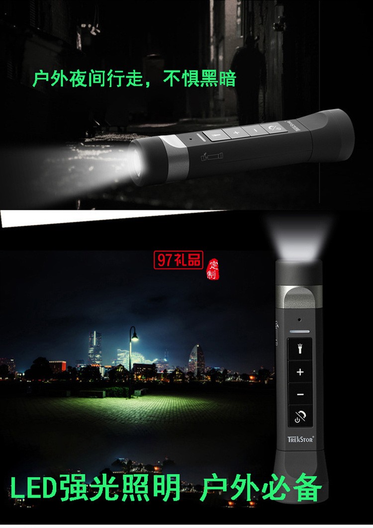 新款戶外自行車移動電源 帶強(qiáng)光手電筒藍(lán)牙無線音響 插卡音箱