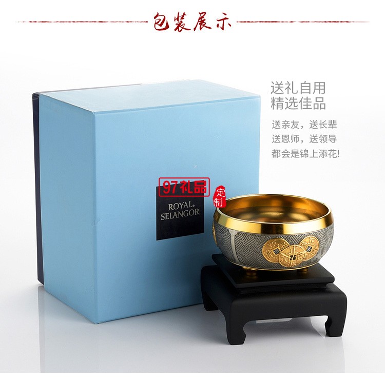 24K鍍金富貴碗商場(chǎng)同款 富貴碗擺件 家居喬遷開業(yè)工藝禮品 擺設(shè)裝飾