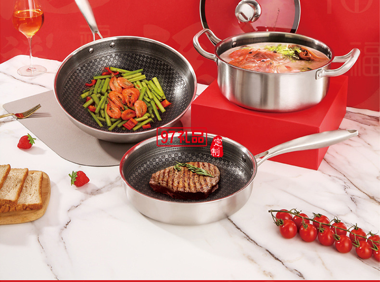 加工定制304不銹鋼鍋具三件套禮品套裝加厚平底鍋不粘鍋燃?xì)馔ㄓ? />
          <br><br>
                                           <img src=