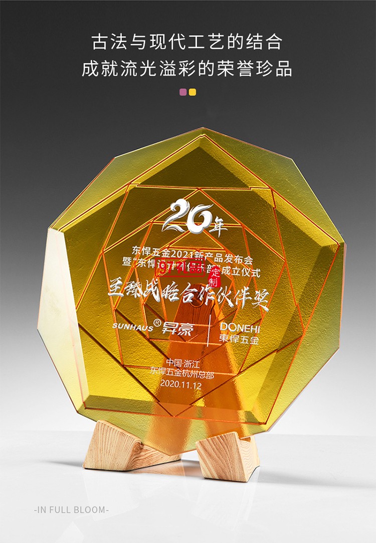 原創(chuàng)專利琉璃紀(jì)念盤獎(jiǎng)盤