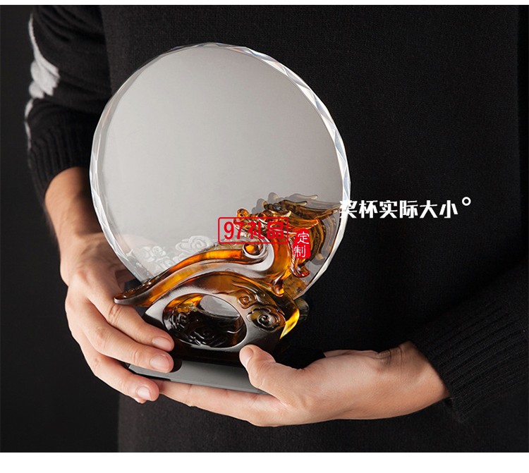 創(chuàng)意祥龍如意造型水晶琉璃獎牌