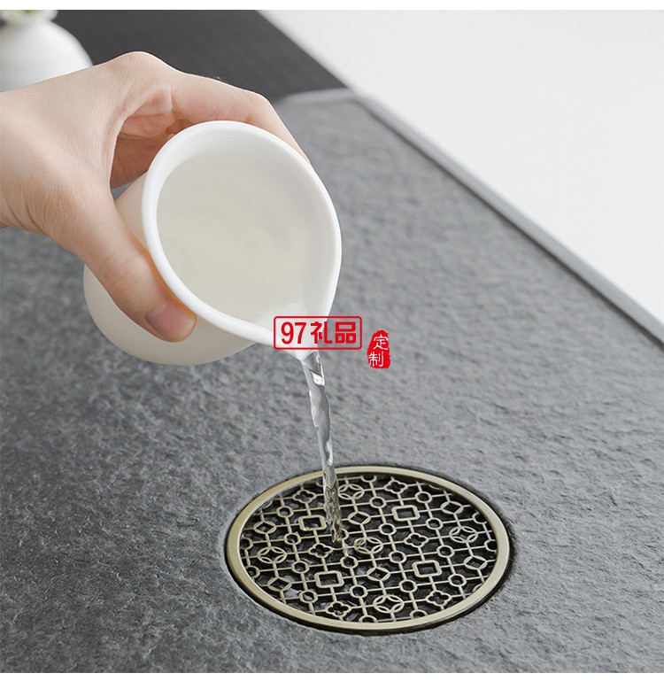 烏金石茶盤套裝 同心圓功夫茶具茶海 辦公室家用簡(jiǎn)約茶臺(tái)托盤茶具