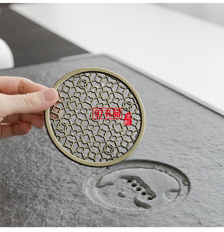 烏金石茶盤套裝 同心圓功夫茶具茶海 辦公室家用簡(jiǎn)約茶臺(tái)托盤茶具