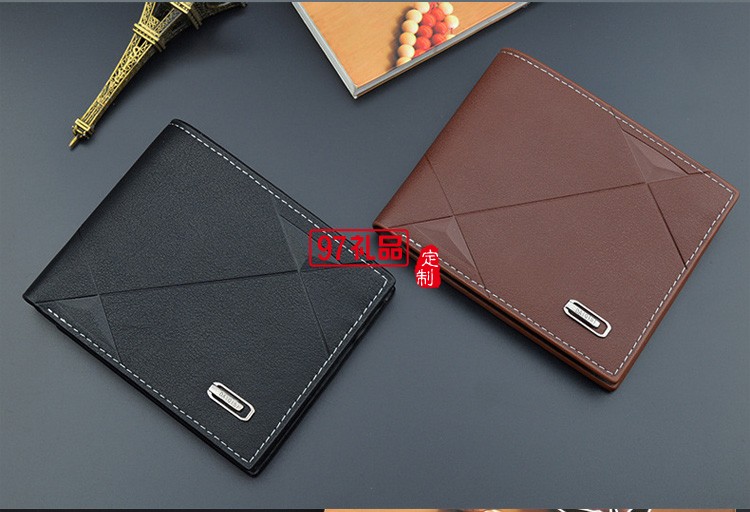 新款男士錢(qián)包短款多卡位時(shí)尚休閑錢(qián)夾男青年薄三折