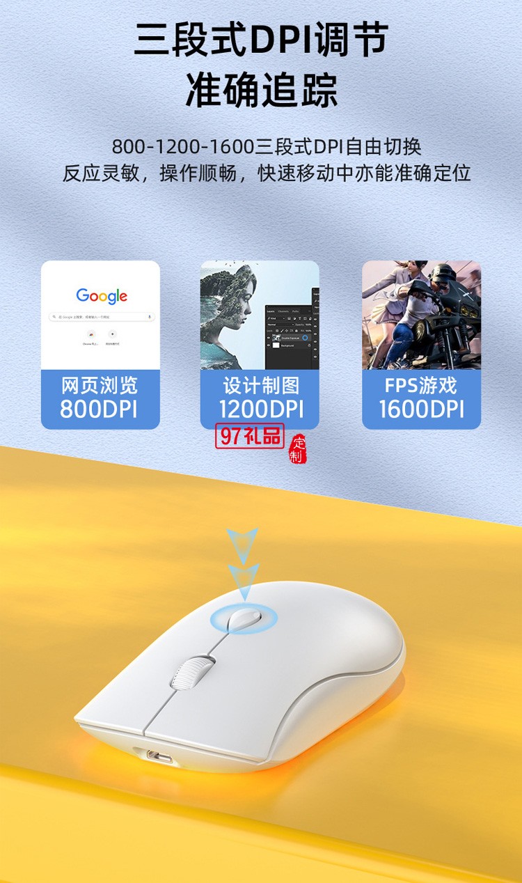 靜音鼠標(biāo) 臺式機筆記本藍牙充電  2.4G