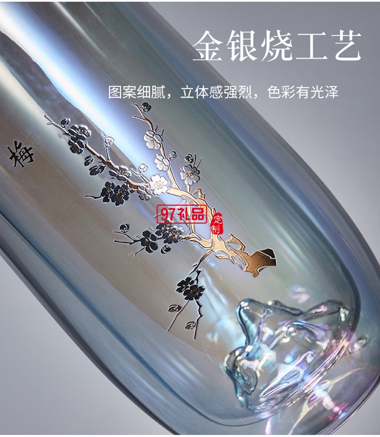 玻璃杯耐高溫大號家用透明水杯中國風(fēng)網(wǎng)紅綠茶杯禮品杯子定制