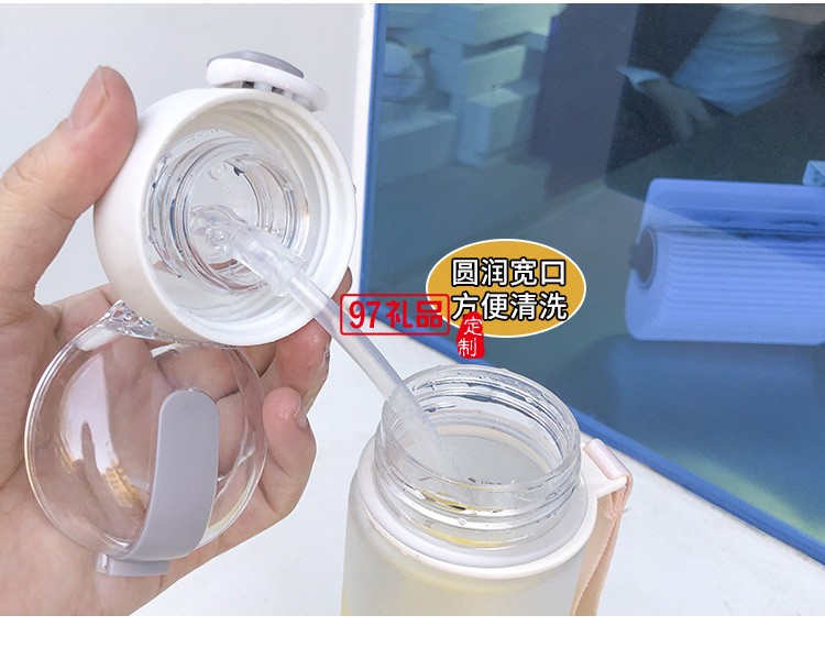 簡約磨砂塑料杯學(xué)生情侶清新個性夏天水瓶韓國ins風(fēng)彈蓋隨手杯子