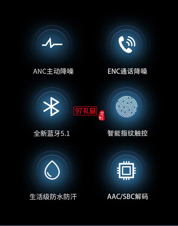 數(shù)顯藍(lán)牙耳機(jī)ENC主動降噪 運(yùn)動游戲電競