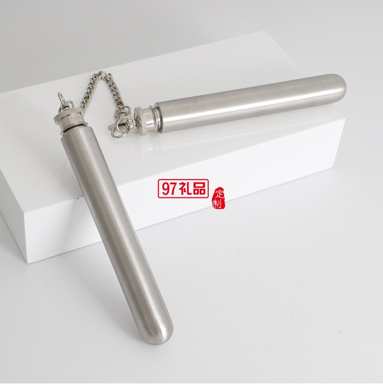 1.5盎司隨身戶外便攜雙截棍不銹鋼酒管圓底雪茄管狀小酒壺