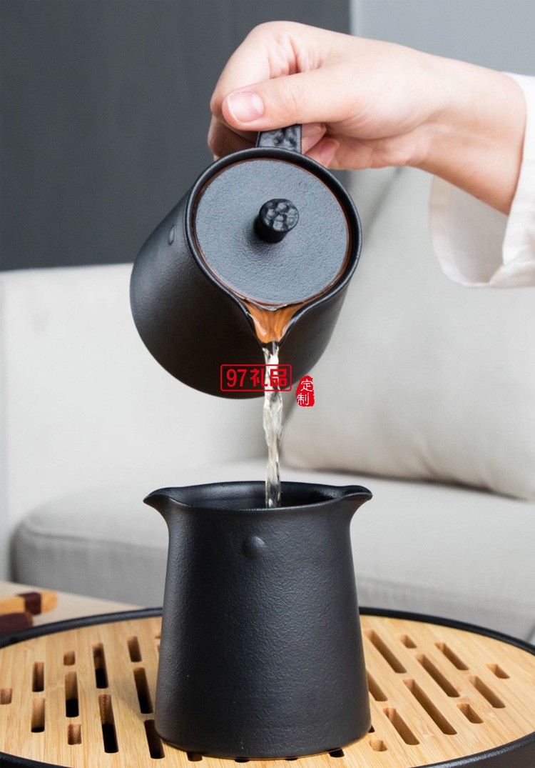 小型功夫茶具套裝日式簡(jiǎn)約復(fù)古辦公室家用小套儲(chǔ)水小茶盤(pán)茶臺(tái)一體