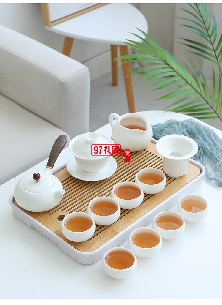 羊脂玉白瓷日式賓館客房民宿會(huì)所功夫茶具