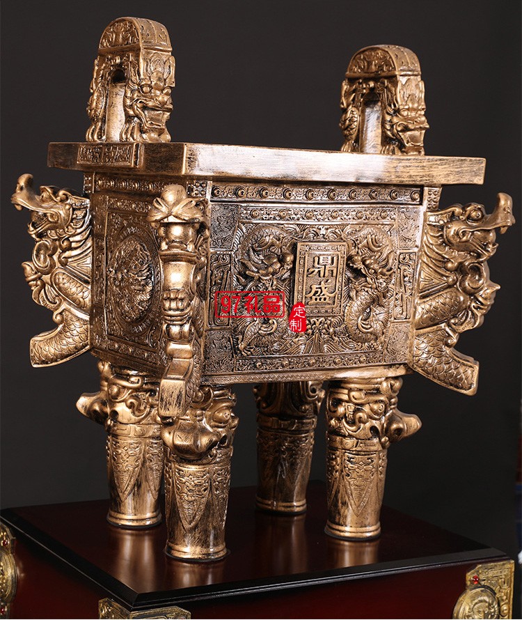 鼎盛千秋方鼎龍鼎大落地?cái)[件工藝品