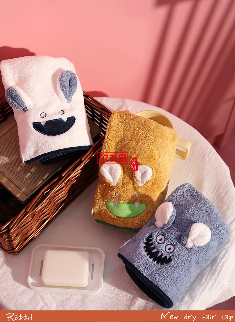 ins卡通干發(fā)帽珊瑚絨浴帽超強(qiáng)吸水速干包頭巾加厚兒童可愛(ài)干發(fā)巾
