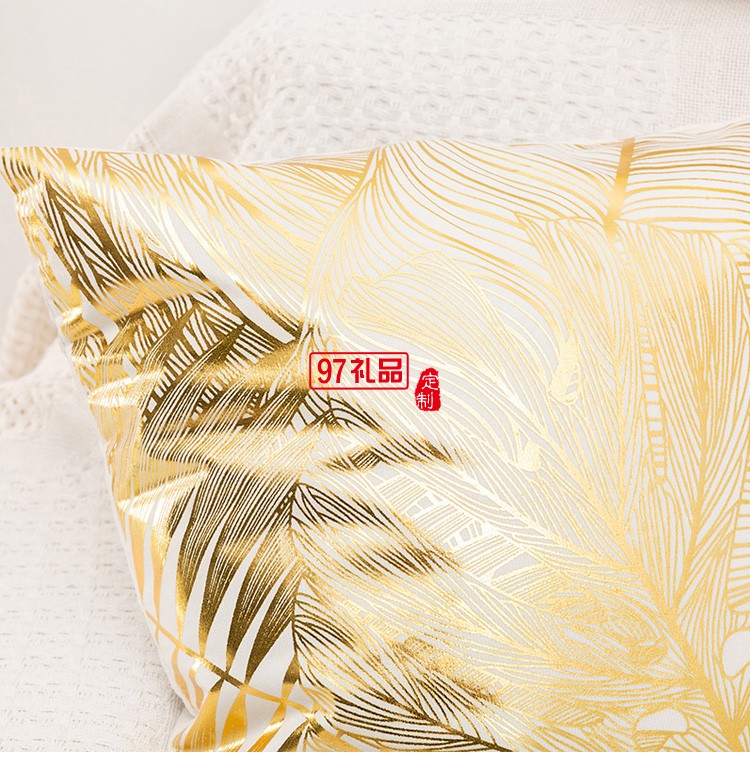 燙金抱枕定制抱枕套沙發(fā)靠枕汽車(chē)靠墊套短毛絨ins北歐輕奢辦公室