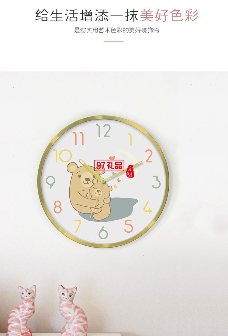 居家兒童趣味夜光時(shí)鐘  卡通靜音發(fā)亮